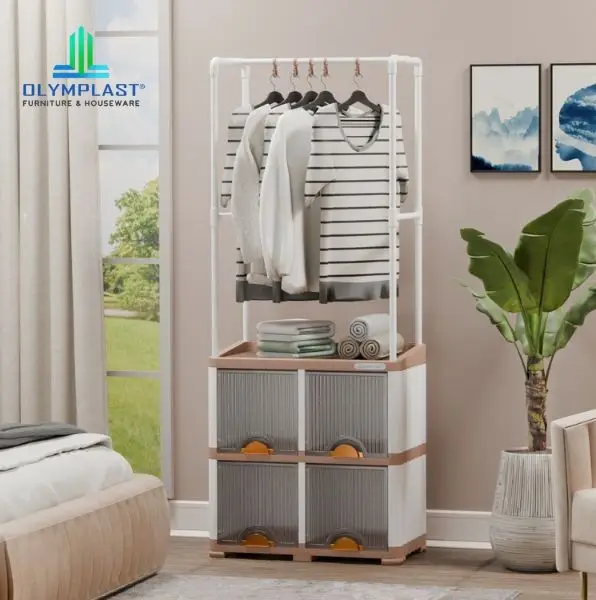 Gantungan Baju dengan Storage OMS 2x2 G Olymplast